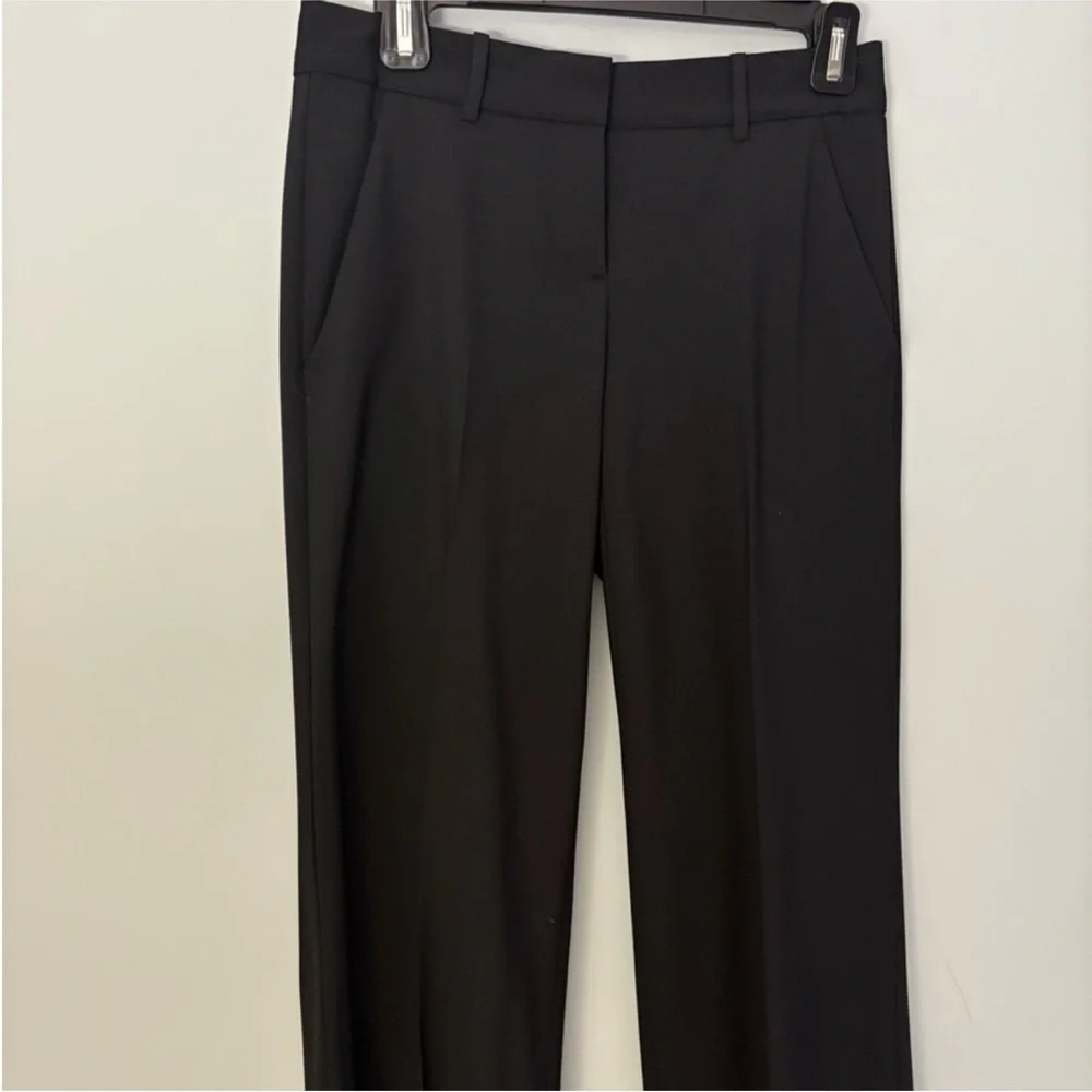Theory Black Wool Flare Dress Pants Tailored Career Trousers Size 0 Made in USA - Picture 5 of 12